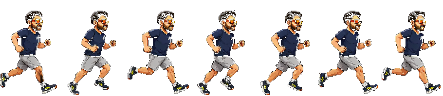 sprite sheet correndo, 7 frames